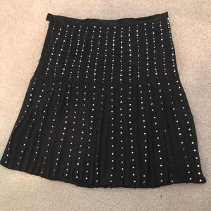 Black sequin pleated skirt
